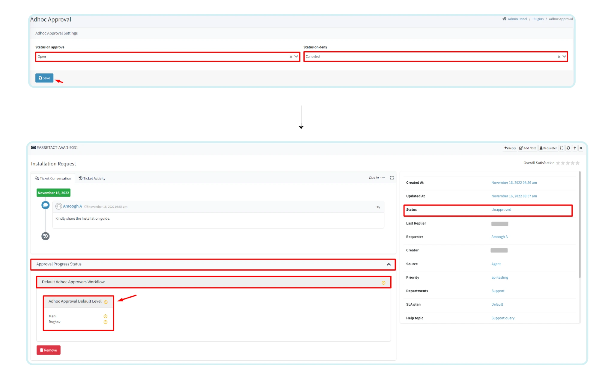 Faveo-Integrate-with-Adhoc-Approval-02-2048×1298 Adhoc Approval workflow integration in Faveo Helpdesk with Listeners